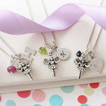 Silver Fairy Necklace With Birthstone And Letter Charm, 6 of 12