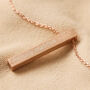 Personalised Bar Pendant Necklace In Rose Gold Plating, thumbnail 8 of 9