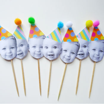 Happy Head Personalised Cupcake Toppers, 3 of 5