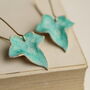 Seafoam Turquoise Ivy Leaf Earrings, thumbnail 1 of 7