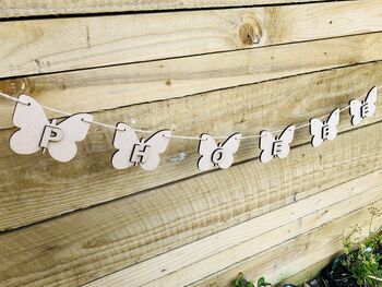 Personalised Wooden Bunting Butterfly And Name, 5 of 5