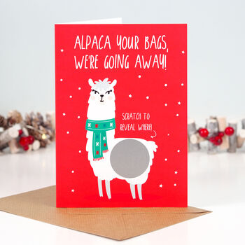 Alpaca Scratch Off Surprise Gift Christmas Card, 2 of 4