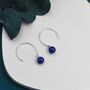 Sterling Silver Genuine Lapis Lazuli Bead Dangle Earrings, thumbnail 4 of 11