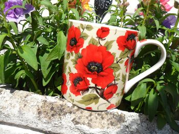 Jumbo Mug In Vibrant Red Poppy Design, 3 of 12