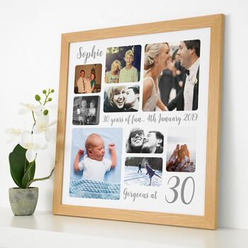 Personalised 30th Birthday Square Photo Collage, 10 of 11