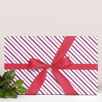 Luxury Striped Gift Wrapping Paper – Blue And Red Design, 4 of 6