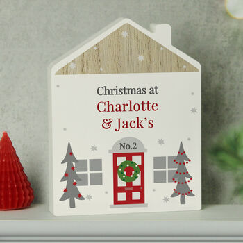 Personalised Christmas Wooden House Ornament, 5 of 6