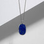 Men's Small Lapis Dog Tag Locket Silver, thumbnail 2 of 5