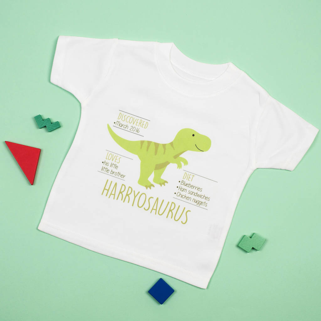 Personalised Dinosaur Kids Top / T Shirt, 1 of 2