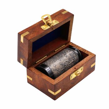 Six Inch The Westminster Gunmetal And Leather Telescope, 2 of 5