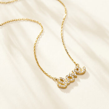 Cz Love Pendant Necklace, 4 of 6