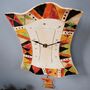 Ceramic Wall Clock Handmade Triangle Geometric Desing Multicoloured, thumbnail 2 of 6