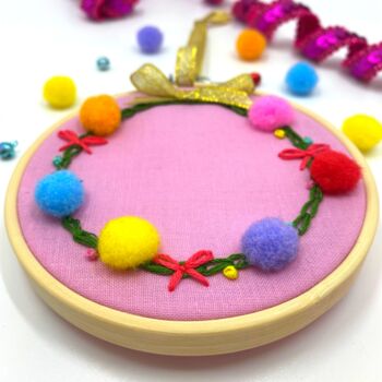 Rainbow Wreath Embroidery Kit, 3 of 12