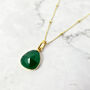 18ct Gold Plated Green Onyx Charm Necklace, thumbnail 1 of 5