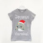 Joyeux Narwhal Women's Christmas T Shirt, thumbnail 2 of 3