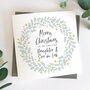 Son / Daughter In Law Eucalyptus Wreath Christmas Card, thumbnail 2 of 7