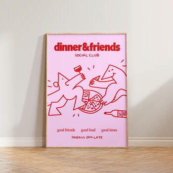 Dinner And Friends Social Club Illustration Print, 5 of 9