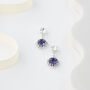 Purple Swarovski Crystal Snow Drop Earrings, thumbnail 3 of 6