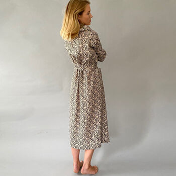 Ladies Peached Cotton Paisley Dressing Gown, 2 of 4