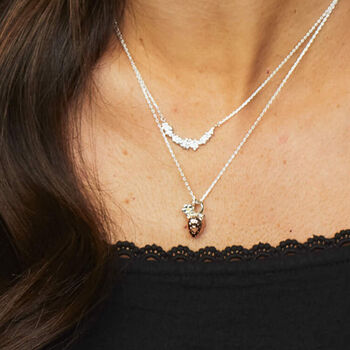 Rose Gold Strawberry Sterling Silver Necklace, 5 of 8