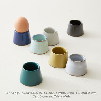 Fair Trade Minimalist Stoneware Conical Eggcup Saki Cup, 6 of 7