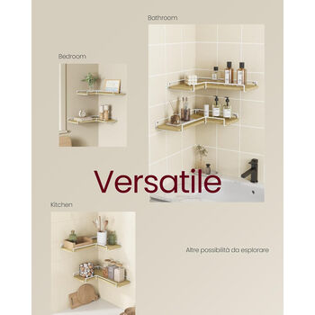 Floating Shelves Set L Shaped Corner Wall Shelves Rack, 5 of 9