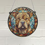 Shar Pei Stained Glass Effect Suncatcher, thumbnail 1 of 4