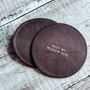Custom Luxe 3rd Anniversary Leather Coasters, thumbnail 2 of 4