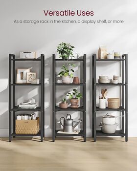 Four Tier Bookshelf Industrial Shelving Unit Bookcase, 7 of 7