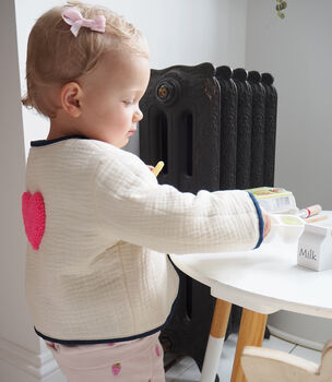 Baby And Child's Quilted Coat With Heart Motif, 10 of 12