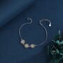 Daisy Flower Trio Bracelet In Sterling Silver, thumbnail 5 of 8