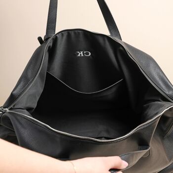 Personalised Initials Vegan Leather Weekend Holdall Bag, 3 of 7