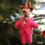 Handmade Felt Gregory Giraffe Hanging Decoration, thumbnail 7 of 8