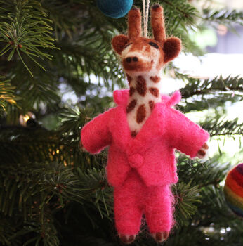 Handmade Felt Gregory Giraffe Hanging Decoration, 7 of 8