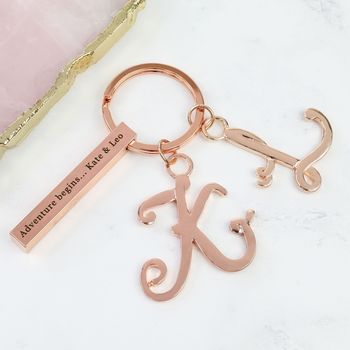 Bar Keyring With Initial Charm, 4 of 6