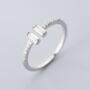 Sterling Silver White Crystal Adjustable Ring, thumbnail 1 of 5