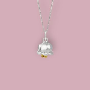 Tiny Lily Of The Valley Necklace In Sterling Silver, 4 of 12