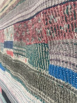 Double Sided Stunning Hand Stitched Kantha Quilt, 6 of 7