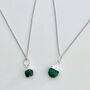 May Birthstone Necklace, Emerald, Silver Plated, thumbnail 1 of 8