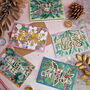Metallic Floral Papercut Christmas Card Five Pack, thumbnail 1 of 10