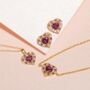 Red Heart Rhodolite Garnet Pendant Necklace In Silver And Gold, thumbnail 2 of 12