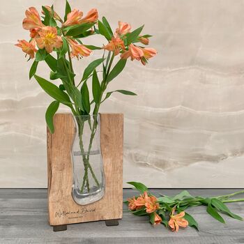Personalised Tanoak Wooden Family Vase, 4 of 8