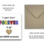 Wood Five Year Anniversary Card, thumbnail 4 of 7