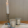 Ribbed Glass Tea Light Holders Silver, thumbnail 1 of 6