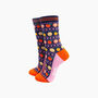 Oranges And Lemons Bamboo Socks In Navy Blue, thumbnail 1 of 4