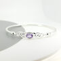 Solid Sterling Silver Celtic Amethyst Bangle, thumbnail 3 of 8