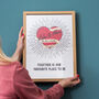 Couples Sunburst Heart Personalised Mirror Print, thumbnail 5 of 6