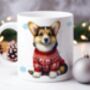Personalised Corgi In Christmas Jumper Mug, thumbnail 1 of 2