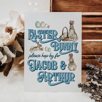 Personalised Easter Bunny Stop Here Print, 3 of 6