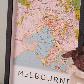 Framed And Personalised Melbourne Map Print, 4 of 4